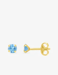 Boucles d'oreilles clou or jaune 375‰, topaze 4 mm SO OR