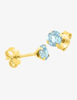 Boucles d'oreilles clou or jaune 375‰, topaze 4 mm SO OR