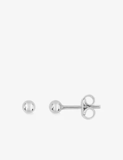 Boucles d'oreilles clous 3 mm or blanc 750 ‰ forme boule SO OR