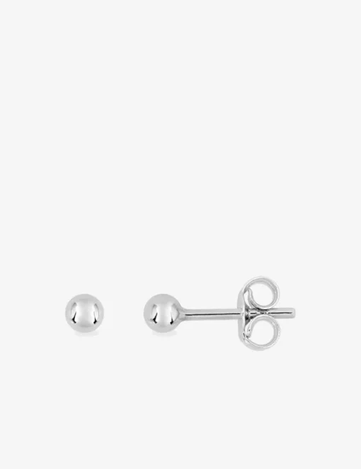 Boucles d'oreilles clous 3 mm or blanc 750 ‰ forme boule SO OR