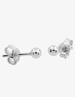 Boucles d'oreilles clous 3 mm or blanc 750 ‰ forme boule SO OR