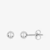 Boucles d'oreilles clous 4 mm or blanc 750 ‰ forme boule SO OR