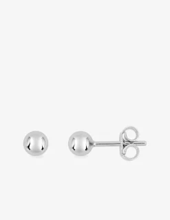 Boucles d'oreilles clous 4 mm or blanc 750 ‰ forme boule SO OR