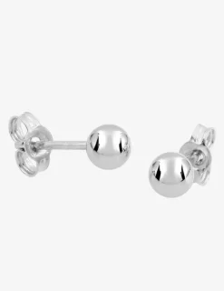 Boucles d'oreilles clous 4 mm or blanc 750 ‰ forme boule SO OR