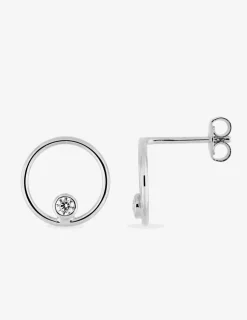 Boucles d'oreilles clous argent rhodié 925 ‰ et oxyde de zirconium SO OR