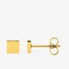 Boucles d'oreilles clous acier doré motif carré SO OR