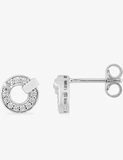 Boucles d'oreilles clous argent 925 ‰ rhodié et oxydes de zirconium SO OR
