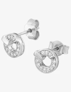 Boucles d'oreilles clous argent 925 ‰ rhodié et oxydes de zirconium SO OR