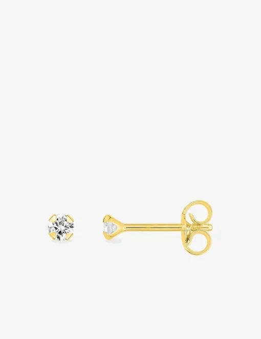 Boucles d'oreilles clous avec oxydes de zirconium en or 750‰ SO OR