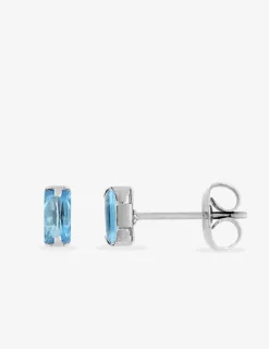 Boucles d'oreilles clous acier et oxyde de zirconium bleu SO OR