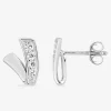 Boucles d'oreilles clous argent rhodié 925‰ avec oxyde de zirconium 11 mm SO OR