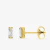Boucles d'oreilles clous acier doré et oxyde de zirconium SO OR