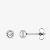 Boucles d'oreilles clous acier et oxyde de zirconium blanc 5 mm SO OR