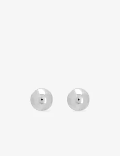 Boucles d'oreilles clous boules 5 mm or blanc 750 ‰ SO OR