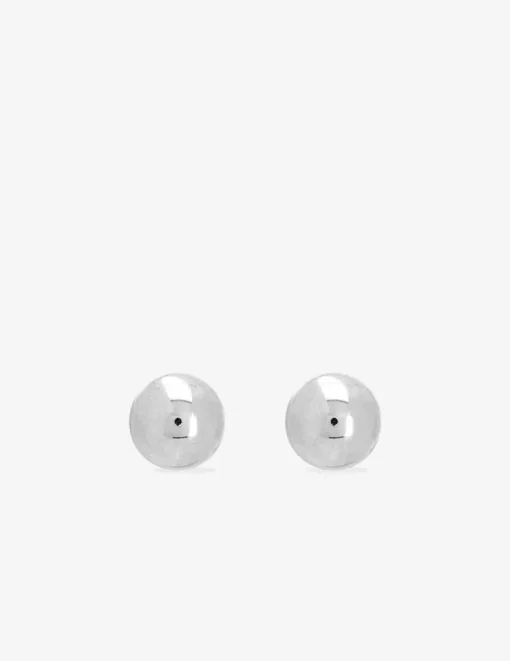 Boucles d'oreilles clous boules 5 mm or blanc 750 ‰ SO OR