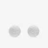 Boucles d'oreilles clous boules 5 mm or blanc 750 ‰ finition grattée SO OR