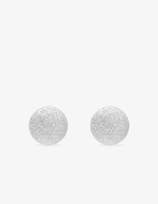 Boucles d'oreilles clous boules 5 mm or blanc 750 ‰ finition grattée SO OR