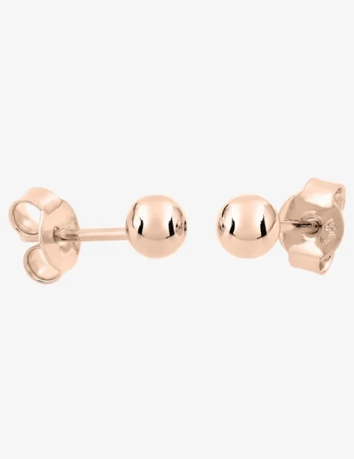 Boucles d'oreilles clous boule 4 mm plaqué or rose SO OR