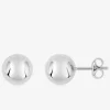 Boucles d'oreilles clous boules 8 mm or blanc 750 ‰ SO OR