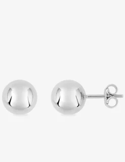 Boucles d'oreilles clous boules 8 mm or blanc 750 ‰ SO OR