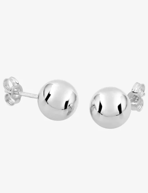 Boucles d'oreilles clous boules 8 mm or blanc 750 ‰ SO OR