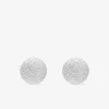 Boucles d'oreilles clous boules 4 mm or blanc 750 ‰ finition grattée SO OR