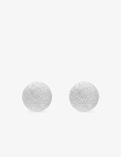 Boucles d'oreilles clous boules 4 mm or blanc 750 ‰ finition grattée SO OR