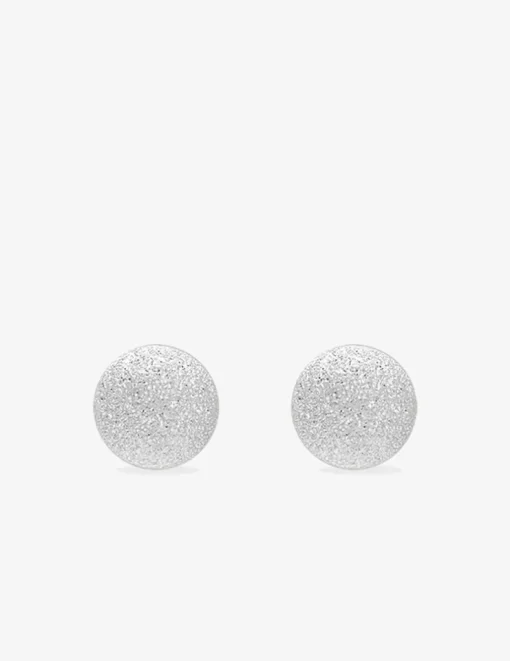 Boucles d'oreilles clous boules 4 mm or blanc 750 ‰ finition grattée SO OR