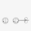 Boucles d'oreilles clous boules 6 mm or blanc 750 ‰ SO OR