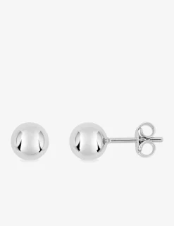 Boucles d'oreilles clous boules 6 mm or blanc 750 ‰ SO OR