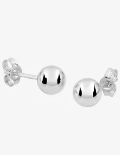 Boucles d'oreilles clous boules 6 mm or blanc 750 ‰ SO OR