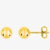 Boucles d'oreilles clous boule 6 mm plaqué or SO OR