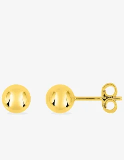 Boucles d'oreilles clous boule 6 mm plaqué or SO OR