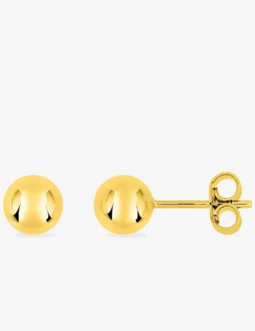 Boucles d'oreilles clous boule 6 mm plaqué or SO OR