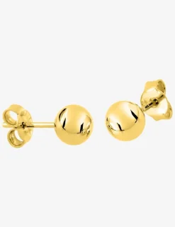 Boucles d'oreilles clous boule 6 mm plaqué or SO OR