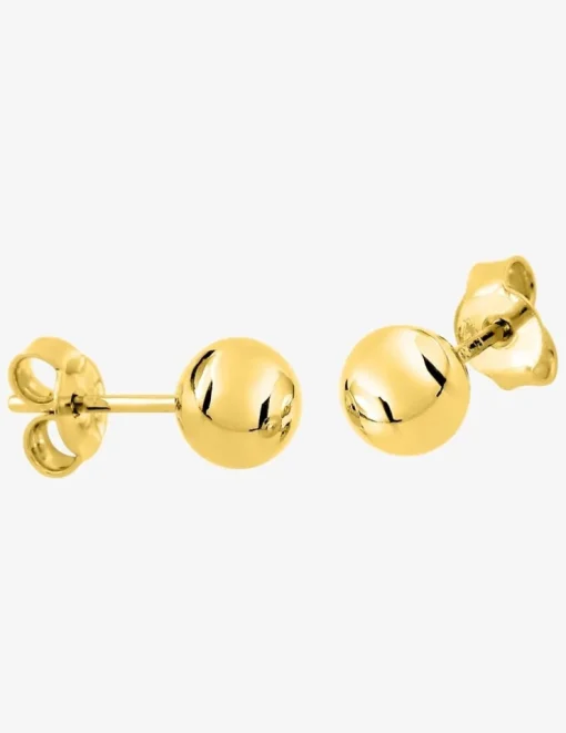 Boucles d'oreilles clous boule 6 mm plaqué or SO OR