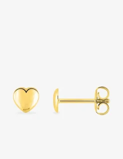 Boucles d'oreilles clous cœur bombé plaqué or SO OR