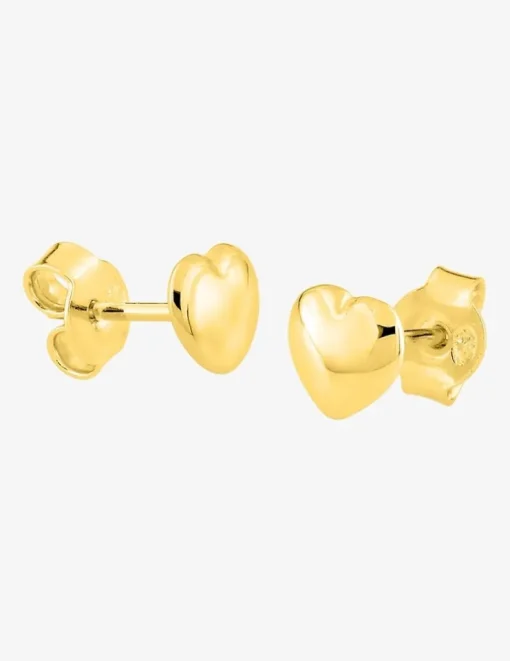 Boucles d'oreilles clous cœur bombé plaqué or SO OR