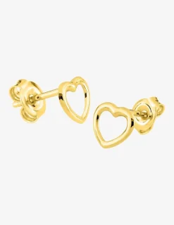 Boucles d'oreilles clous cœur ajouré plaqué or SO OR