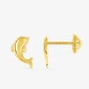Boucles d'oreilles clous dauphin or jaune 750 ‰ SO OR