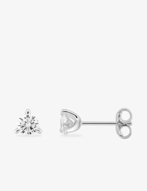 Boucles d'oreilles clous en or blanc 375 ‰, diamant synthétique 0,40 ct SO OR