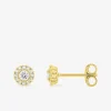Boucles d'oreilles clous en or jaune 375 ‰, diamants synthétiques 0,17 ct SO OR