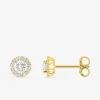 Boucles d'oreilles clous en or jaune 375 ‰, diamants synthétiques 0,40 ct SO OR
