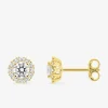 Boucles d'oreilles clous en or jaune 375 ‰, diamants synthétiques 0,57 ct SO OR
