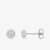 Boucles d'oreilles clous en or blanc 375 ‰, diamants synthétiques 0,17 ct SO OR