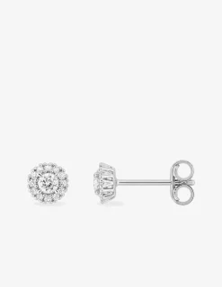Boucles d'oreilles clous en or blanc 375 ‰, diamants synthétiques 0,17 ct SO OR