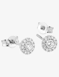 Boucles d'oreilles clous en or blanc 375 ‰, diamants synthétiques 0,17 ct SO OR