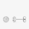 Boucles d'oreilles clous en or blanc 375 ‰, diamants synthétiques 0,40 ct SO OR