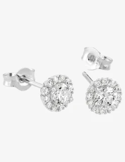 Boucles d'oreilles clous en or blanc 375 ‰, diamants synthétiques 0,40 ct SO OR