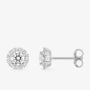 Boucles d'oreilles clous en or blanc 375 ‰, diamants synthétiques 0,57 ct SO OR